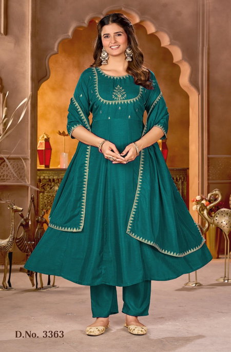 Ladies Flavour 3361 To 3364 Vichitra Kurti With Bottom Dupatta Orders In India